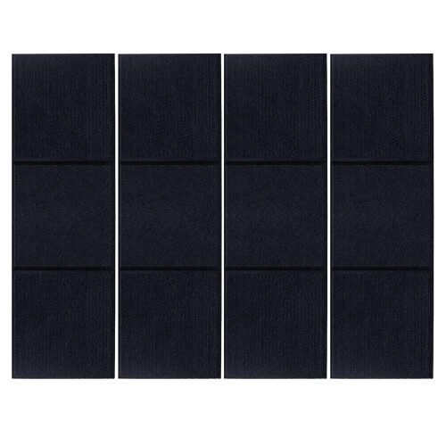 Ensemble de 12 panneaux muraux en mousse acoustique-Noir