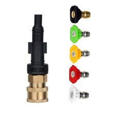 High Pressure Water Tool Quick Connect Adapter 1/4 Quick Connect with 5 Color Nozzles Suitable for LAVOR/Sterwins