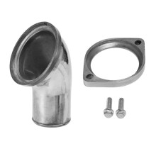 SBC BBC 45 Swivel Polished Water Neck Thermostat Housing for Chevy V8 350 454 Silver