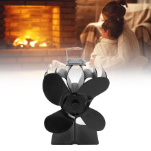 4-Blade Heat Powered Stove Fan 152mm Black, 180-220 CFM