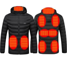 Chaqueta inteligente con calefacción, 9 zonas de calefacción, tecnología de fibra de carbono, funcionamiento de doble modo, diseño ergonómico