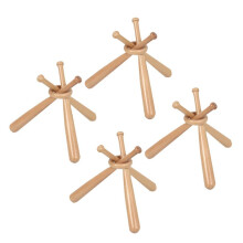 4 Set Wooden Baseball Stand Display Holder Softball Stand Display Baseball Stand Holder for Baseball Players Fans