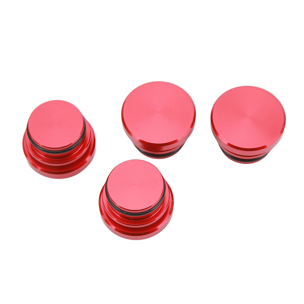 4 Pcs Aluminium Alloy 12V Cigarette Lighter Socket Dust Covers Red 4931378969643