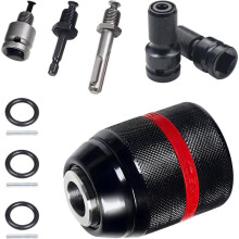 Drill Chuck ,1/2-20UNF Mount 1.5-13mm Clamping Self-Tighten Drill Chuck Purposes,Including 2 Pcs Converter Chuck Adapter