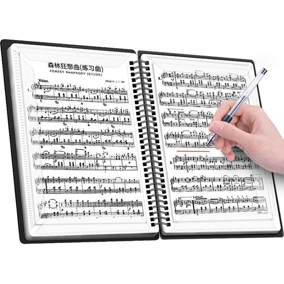 Toyyoung A4 60Pages Music File Folder Modify Piano Score Mark Music Clef Sheet,
