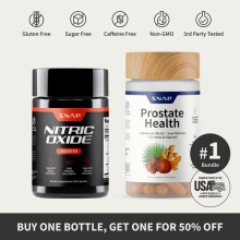 Snap Supplements - Nitric Oxide Booster 60ct + Prostate Health Bundle - Natural Supplement Capsules - Support Blood Circulation & Prostate Health