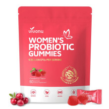 (Pack of 1) Cranberry Probiotic Gummies | Targeting Body Odor, Women's Health, and Body Balance | Vegan (60 Gummies per Pack)
