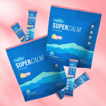 Nello SuperCalm Travel Packets Bundle 2-Pack Calming Drink Mix with KSM-66 Ashwagandha Vitamin D3 Magnesium & L-Theanine Supports Cortisol Balance