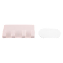 Support mural adhésif blanc pour téléphone, pratique et sans fil, idéal pour la maison, la cuisine et le bureau.