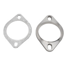 Flexible 3in Exhaust Flange Connection Kit 2 Bolts Metal Alloy Universal