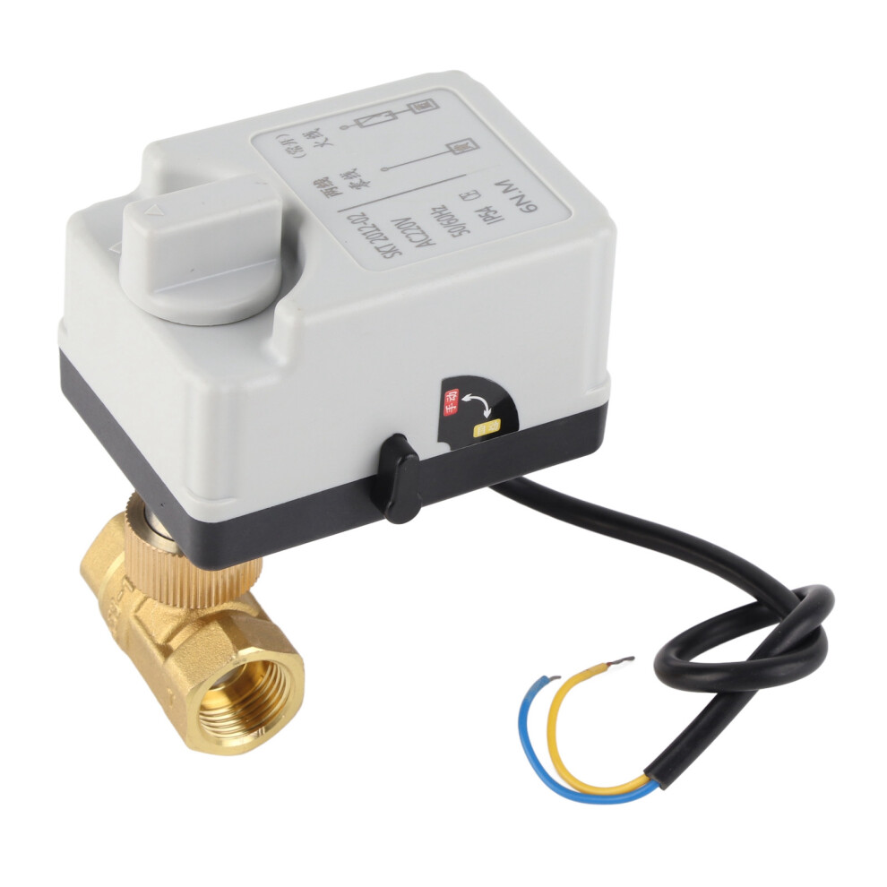 Motorized 2-Way Ball Valve Dn15 Ac220v Brass Abs Auto Manual 4621388990033