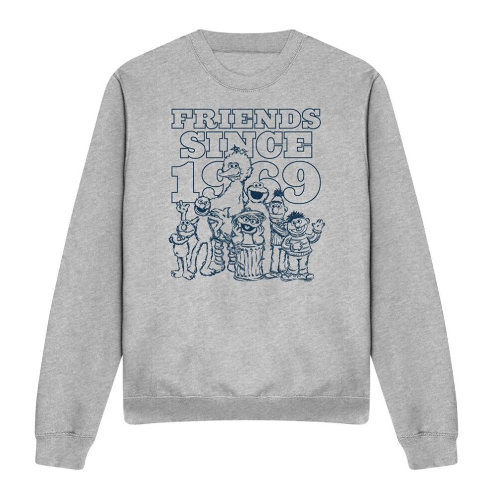 Sesame Street (Xl, Athletic Heather) Unisex Adult Since 1969 Friends Sweatshirt Multicoloured