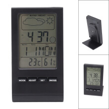 Indoor LCD Thermometer & Hygrometer Digital Humidity Gauge with Alarm Black