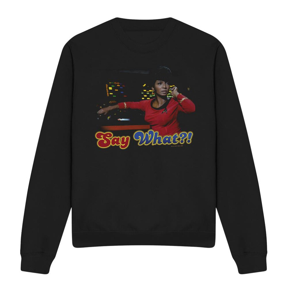 Star Trek (S, Black) Unisex Adult Say What Sweatshirt