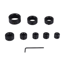 Drill Stop Bit Collar Set, 9PCS Adjustable Drill Depth Stop Collar Limit Ring with Carbon Steel Set for Drill Bits