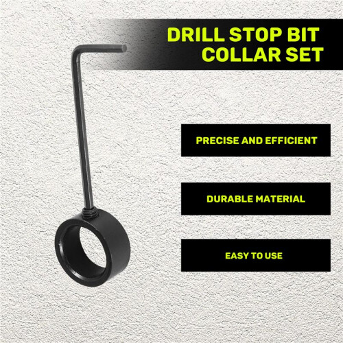 Drill Stop Bit Collar Set, 9PCS Adjustable Drill Depth Stop Collar Limit  with Carbon Steel Set for Drill Bits 1