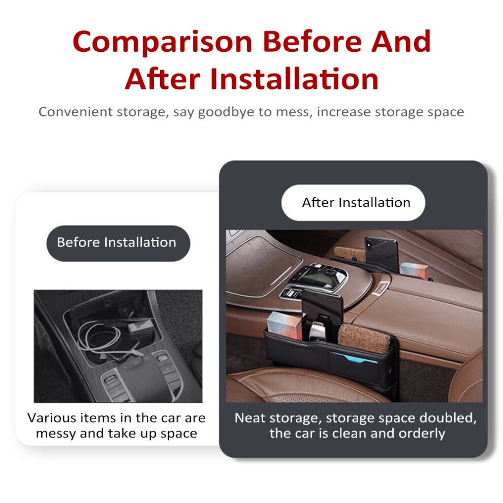 Multifunctional Car Seat Gap Filler Organizer, Pu Leather, 24.5*20*3Cm 4321391306783