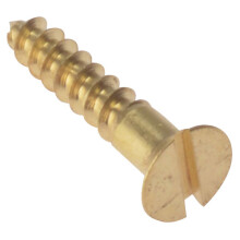 Forge CSK128BR Wood Screw Slotted CSK Solid Brass 1 / 2in x 8 Box of 200