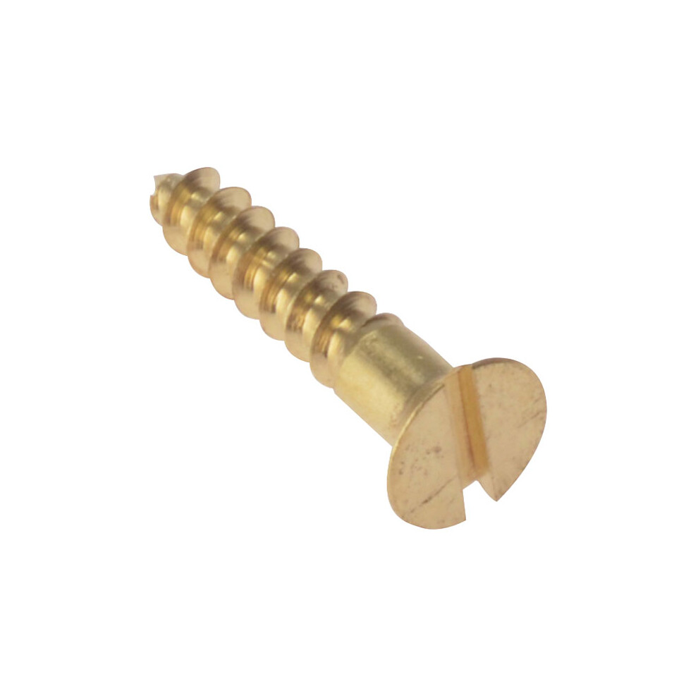 Forge CSK128BR Wood Screw Slotted CSK Solid Brass 1 / 2in x 8 Box of 200