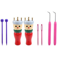 French Knitter Tool 2-Pack, Stickad Docka i Trä Spolstickning Docka StickväV Leksak för Att GöRa Armband, Etc