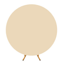 Round Backdrop Cover Balloon Arch Stand Cover-Champagne 7.5ft
