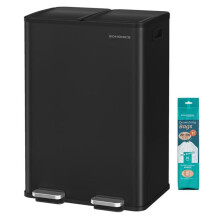 Poubelle de cuisine 2 x 30 litres 2 compartiments poubelle à pédale couvercle à fermeture