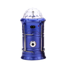 Solar LED Kampeerlamp Blauw Automatisch Draaiende RGB Witte Licht USB Opladen Waterdicht Buiten Kampeerpodiumlamp