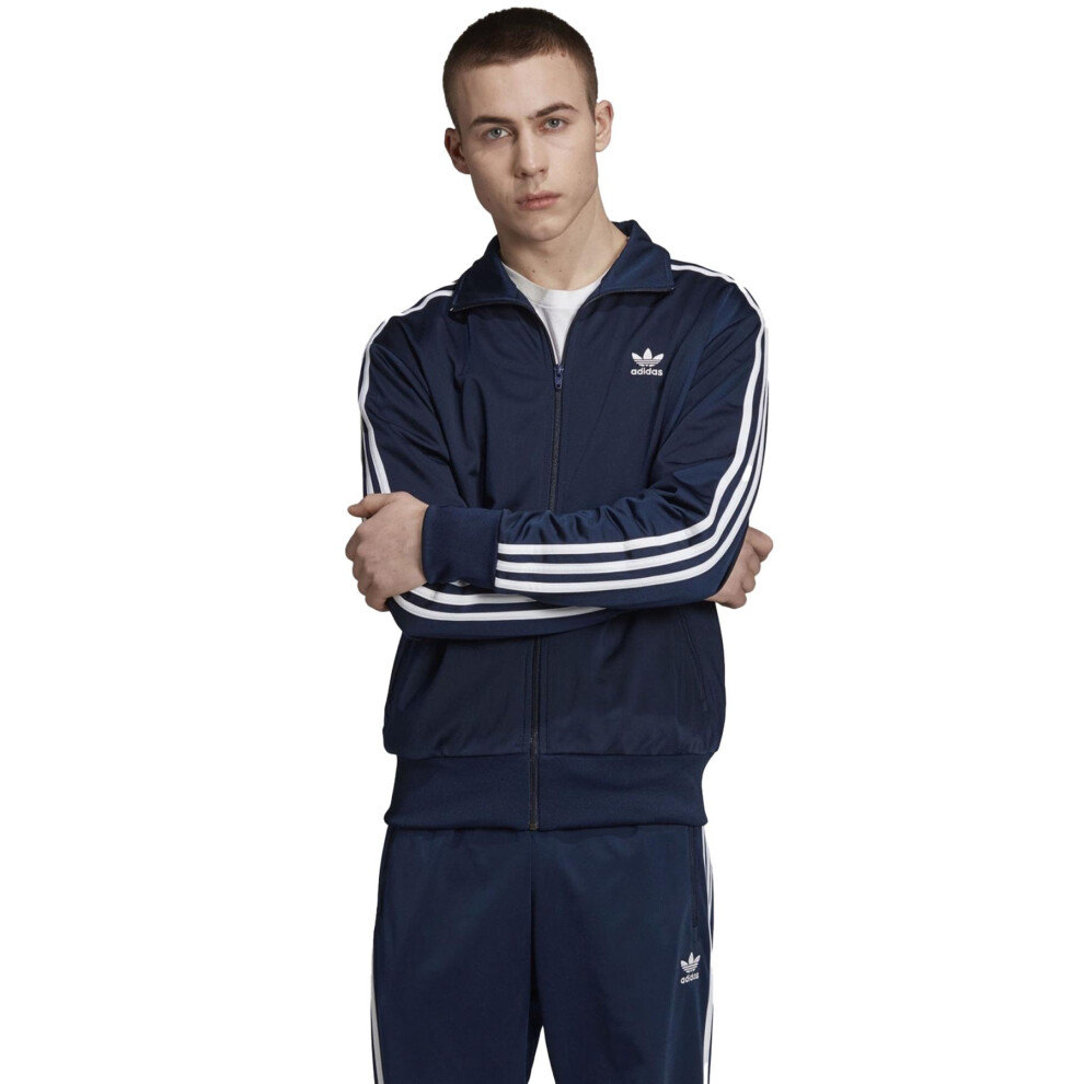 Adidas (M, Navy) Mens Firebird Tracksuit Top Blue