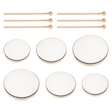 12Stk Hand Trommeln Aus Holz Beige Musikspielzeug Pädagogisch Kreativ