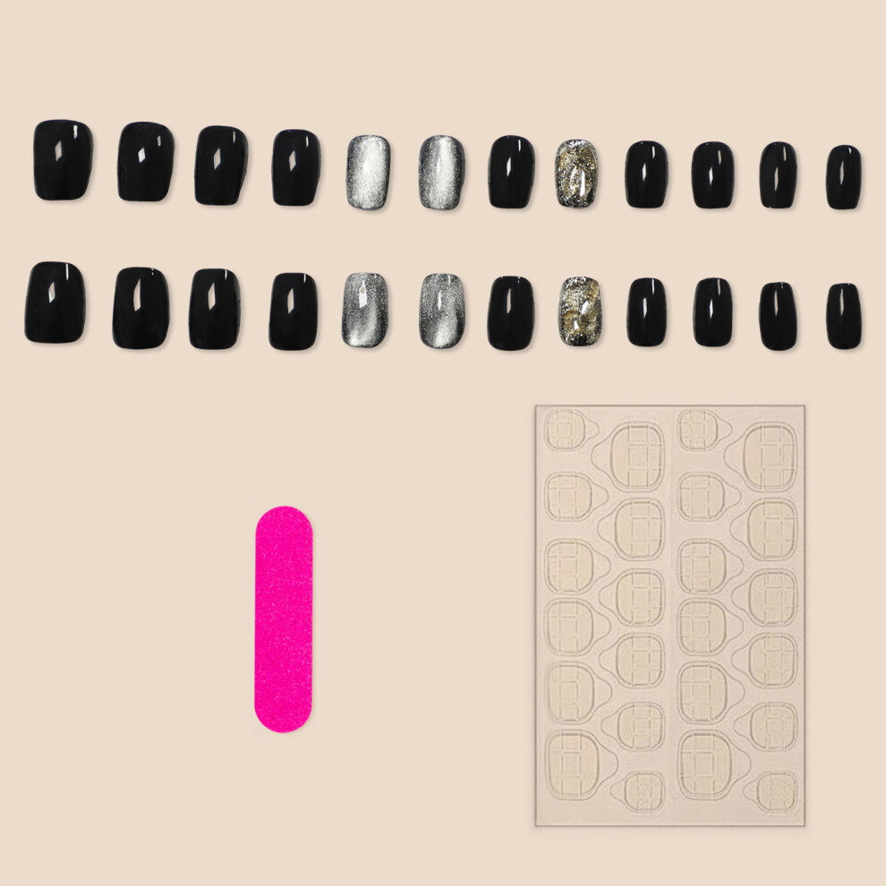 Dcph-Clothing Cat Eye Fake Nails - Easy Apply & Peel Off