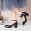 1Paar Damen Mid-Heel Schuhe Bowknot Strap Elegant Robust 5