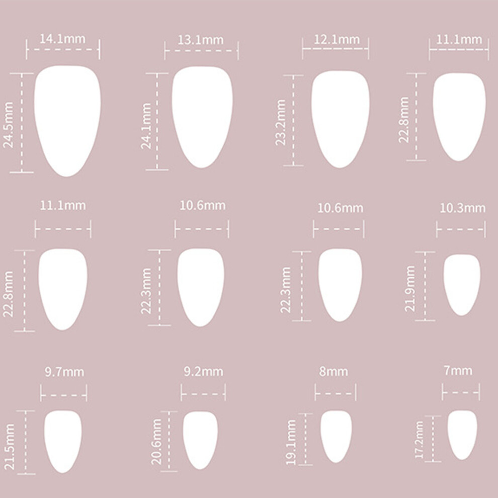 Blue,Pink French False Nails Pink & Blue Pearl Tips