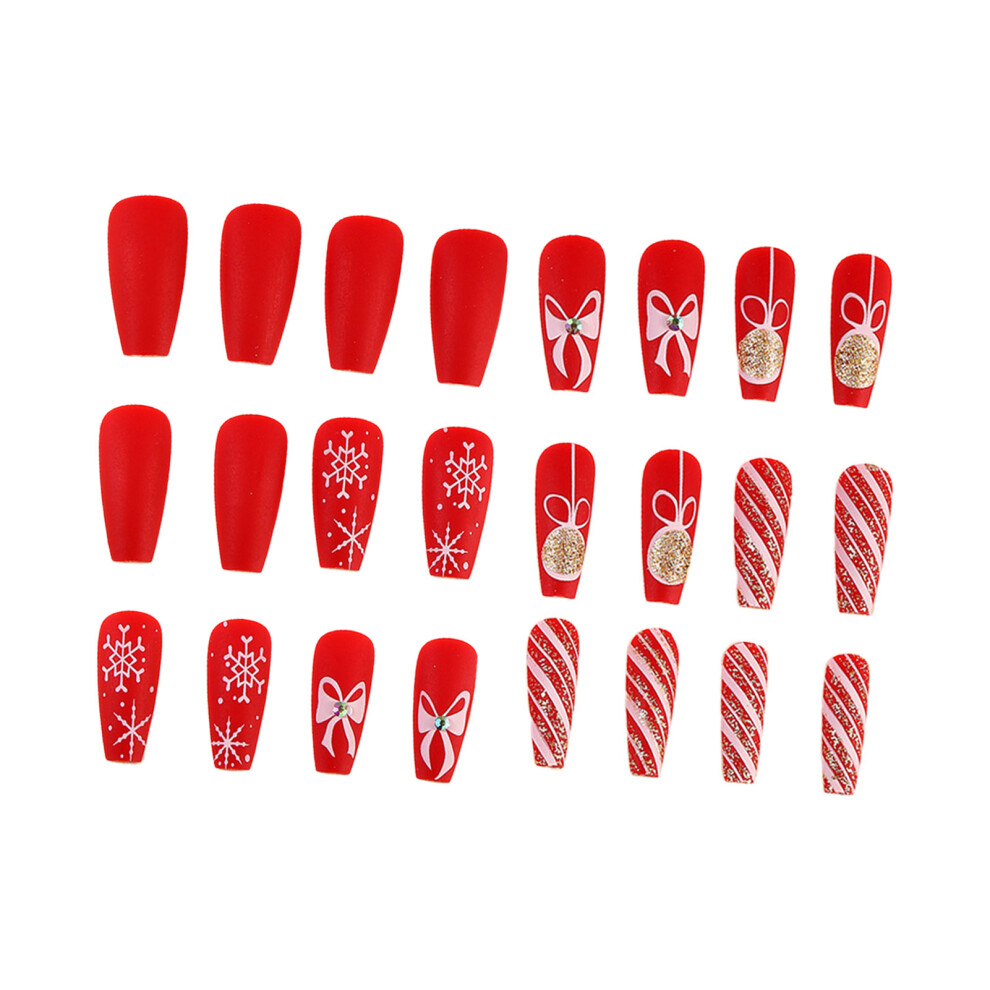 Snowflake Bowknot Press-on Nails - Salon Quality