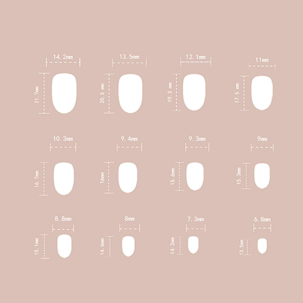 Cream 24Pcs Glossy Nude Fake Nails With French Tip