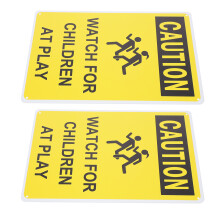 4Stk Kinderspiel Warnschild Metall Für Straßen Wohngebiete