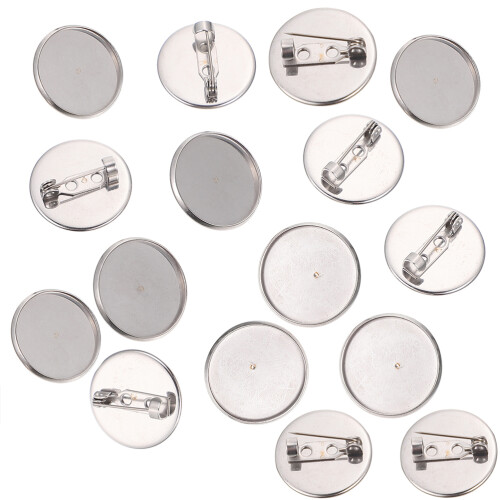 100Stk Broschenbasis DIY Teile Silberfarben Zubehör