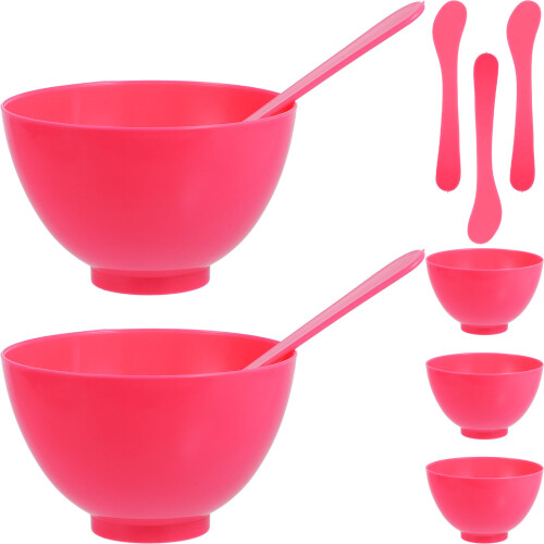 20Ensembles Bols À Mélanger Masques Rose En Plastique Durable 1