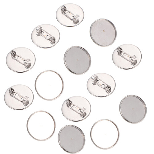 100Stk Broschenbasis DIY Teile Silberfarben Zubehör 1