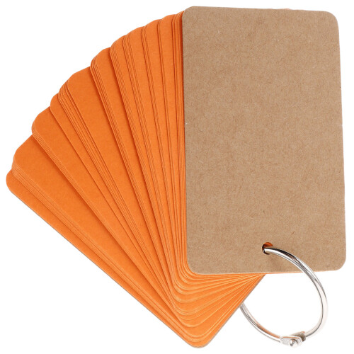 50Pièces Cartes Orange Avec Anneau