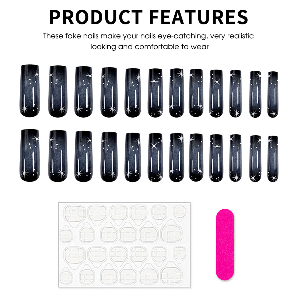 Dcph-Clothing Smudge Design Press-On Nails For Manicure Lovers