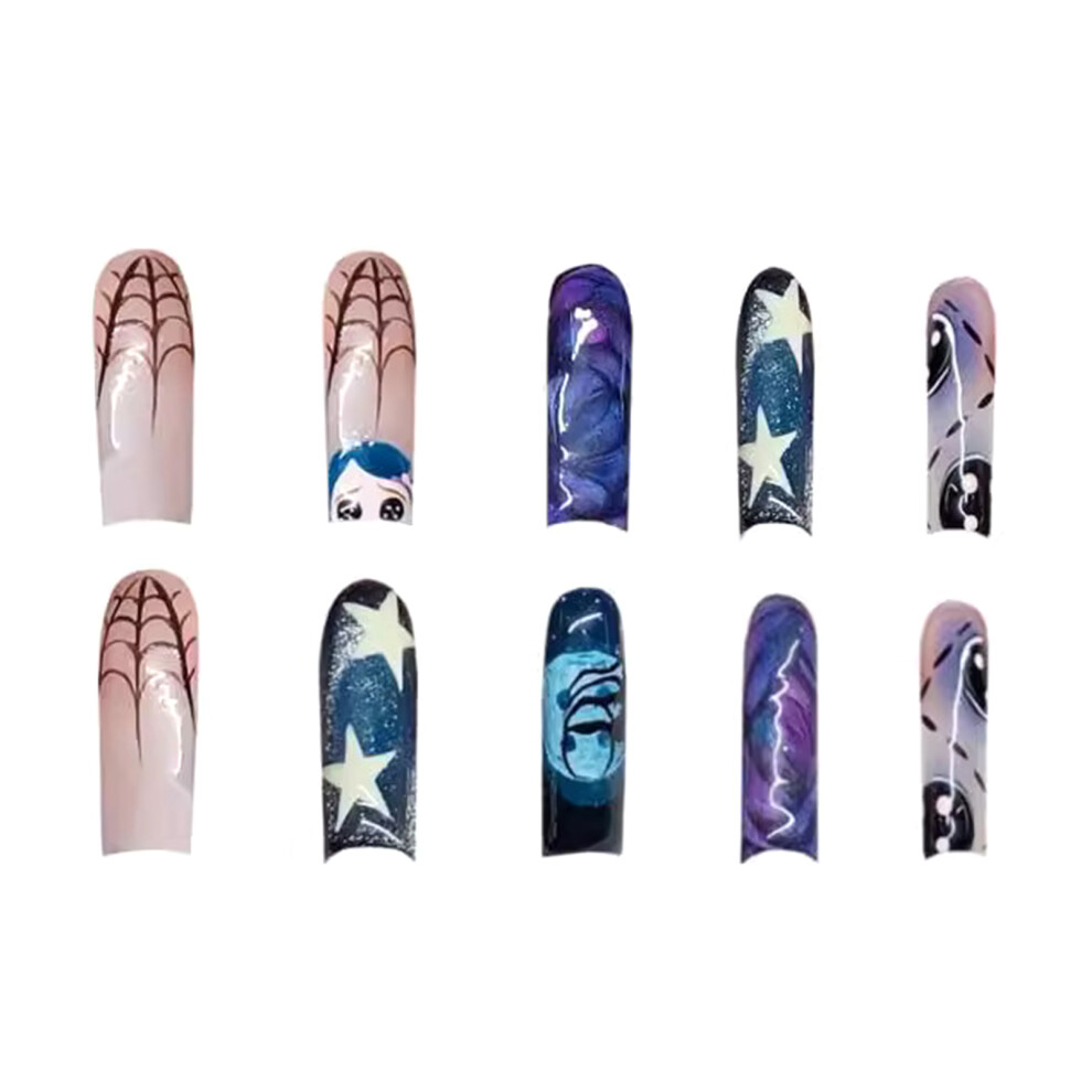 Dachuang Beauty Halloween Graffiti False Nails - Unbreakable & Stylish
