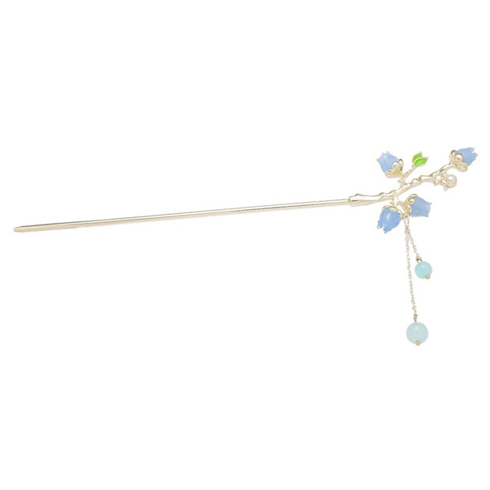 Dachuang Beauty Blue Chinese Flower Hair Sticks - Alloy Hairpin