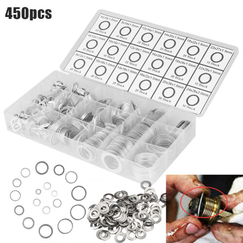 450pcs Aluminum O-Ring Seal Gasket Set