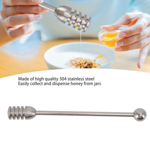 15.5cm 304SS Fluted Honey Stirrer