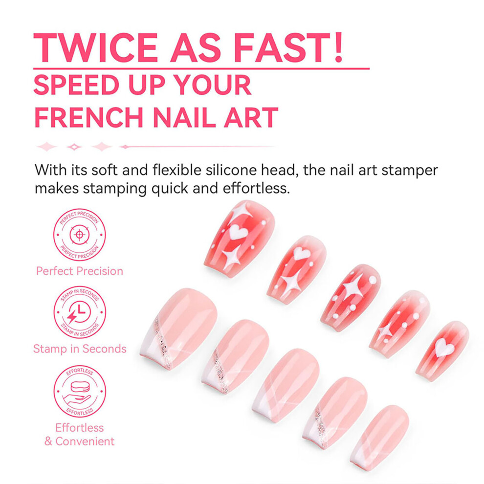 Dcph-Clothing French Manicure Kit With Nail Stamper & Scraper