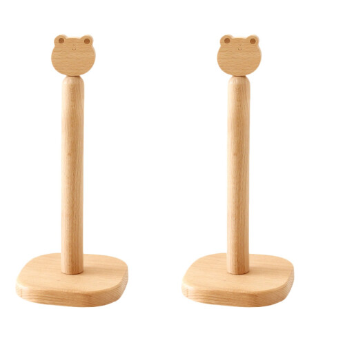 2Stk Holzhalter Rollpapier Khaki Vielseitig Und 1
