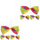 6Stk Clown Kostüm Bowtie Regenbogen Bühne Fliege 5
