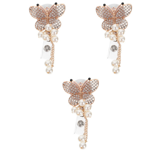 3Stk Goldfarbener Butterfly Badge Clip, Einfach Zu Befestigen, Robust 2