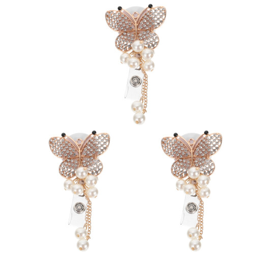 3Stk Goldfarbener Butterfly Badge Clip, Einfach Zu Befestigen, Robust 1