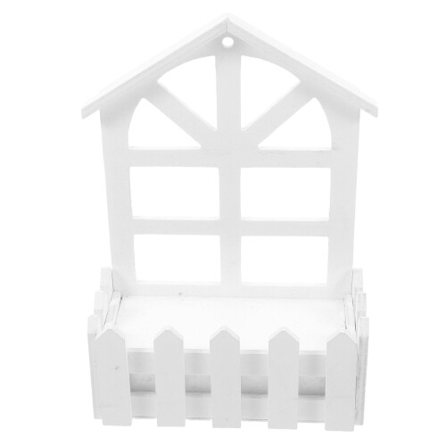 2Pcs White Wooden Wall Planter with Foam Insert for Artificial Flowers 1